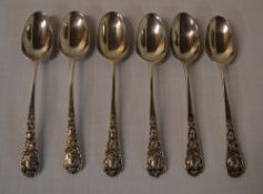 6 Georgian silver tea spoons with depict