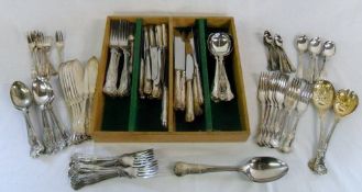 Assorted kings pattern silver plate cutl