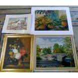 Various oil paintings inc S Cotton & a w