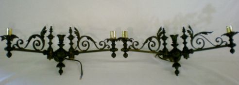 Pair of 2 branch 19th century bronze wal