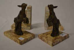 French Art Deco pair of lamb bookends an