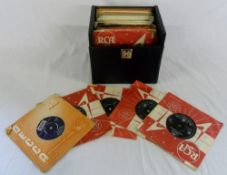 Box of 45 rpm singles inc Elvis & The Ro