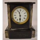 Slate & marble mantle clock