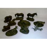 Various bronze, pewter & resin wildlife