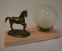French Art Deco horse lamp