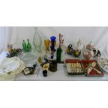 Assorted glass ware, ceramics and silver