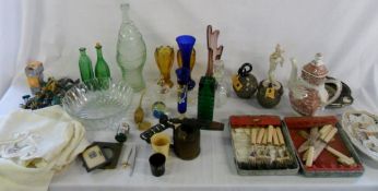 Assorted glass ware, ceramics and silver