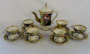 Capodimonte teapot with 6 matching cups