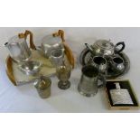 Assorted silver plate and pewter includi