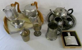 Assorted silver plate and pewter includi