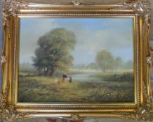 Oil on Canvas of a country scene by Ted