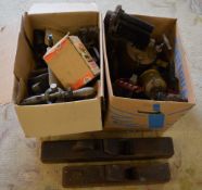 2 boxes of old blow torches and two wood