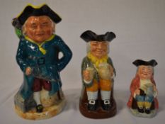 3 ceramic toby jugs including Royal Doul