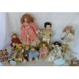 Various porcelain dolls (2 boxes)