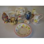 Ceramic jug and bowl, vases etc