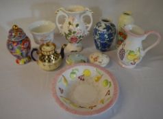 Ceramic jug and bowl, vases etc