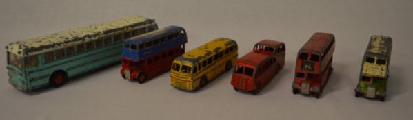 6 Dinky die cast model buses/coaches in