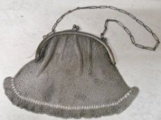 Silver evening bag London 1915 weight 4.