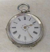 Ladies Swiss silver pocket watch with th