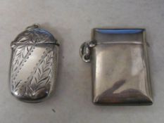 2 silver vesta cases Birmingham 1897 and