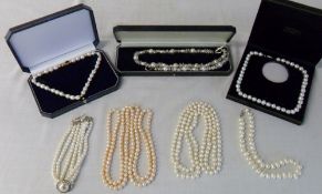 Various freshwater and synthetic pearl n