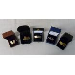 5 sets of cufflinks (some silver)