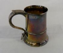 Large Georgian silver tankard London 176