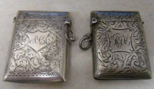 2 monogrammed silver vesta cases Birming