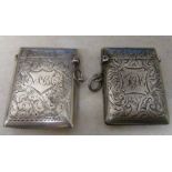 2 monogrammed silver vesta cases Birming