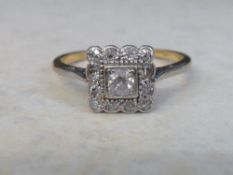 18ct gold diamond ring approx 0.25 ct si