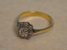 18ct gold diamond cluster ring in the fo