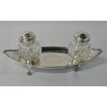 Silver and cut glass condiment set Londo