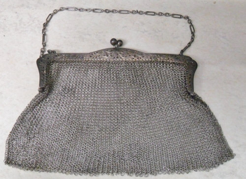 Silver evening bag London 1912 weight 5.