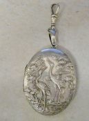 Large Victorian silver locket London 189