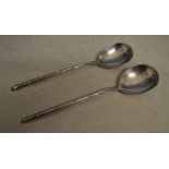 Pair of Russian silver spoons, dated 186