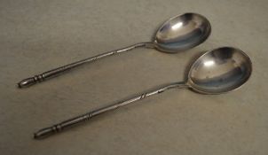 Pair of Russian silver spoons, dated 186