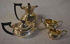 4 piece silver tea set, Sheffield 1918-1