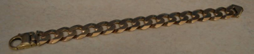 9ct gold gents curb bracelet, approx wei