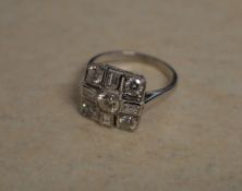 18ct gold Art Deco diamond ring, diamond