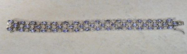 Silver tanzanite bracelet length 7"