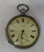 H Stone Leeds silver pocket watch with c