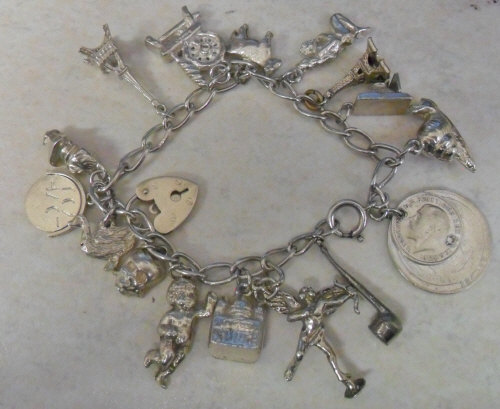 Silver charm bracelet