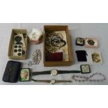 Assorted costume jewellery and watches