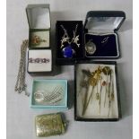 Various costume jewellery and silver inc