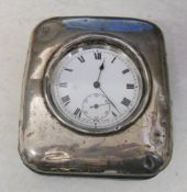 Swiss made nickel pocket watch with silv