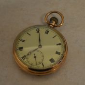 9ct gold pocket watch with 15 jewel 'Bur