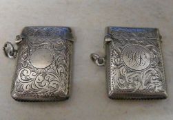 2 silver vesta cases Birmingham 1905 and