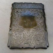 Silver Edwardian card case Birmingham 19