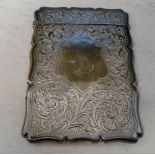 Silver Edwardian card case Birmingham 19