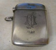 Silver vesta case Birmingham 1916 Maker